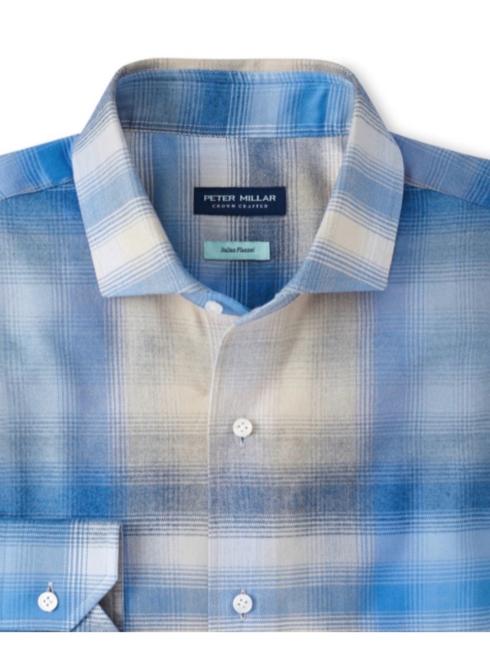 Peter Millar crown crafted Italian Flannel button down shirt, size L, NWT